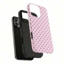 Soft & Cute White Polka Dot Phone Case, Y2K Style, Compatible With IPhone 17/16/15/14/13/12/11 Pro Max - Hồng - Xem 4