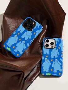 Estuche para teléfono con patrón divertido de Cookie Monster Compatible con estuches para teléfonos   17  16 Pro Max  15 Pro Max  13 y  12 Material dos en uno resistente al agua, a prueba de caídas y rayones Un gran regalo para familiares, amigos, amantes, novios/novias y el día de San Valentín - Blanco - Ver 3
