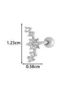 Toppiercing 1pc Versatile Fashion Micro-Inlaid Zirconia Creative Stainless Steel Cartilage Piercing Earring - Multicolor - View 3