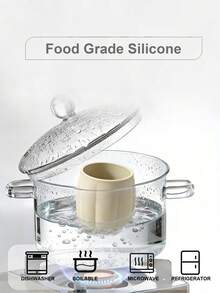 1pc Infant/Toddler Apricot Plain Silicone Large Capacity Spill-Proof Drinking Cup, Suitable For Daily Hydration - Apricot - View 11