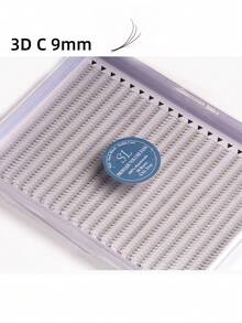 每盒800片，20排，超大容量托盘，蓬松3D/4D/5D/6D/8D/10D/2D俄式浓密预制睫毛簇，超快速嫁接，纤细纤长根部，进口韩国PBT纤维，超黑超柔软，C/D卷度，8-15mm预制睫毛簇，专业级 - C - 查看 86