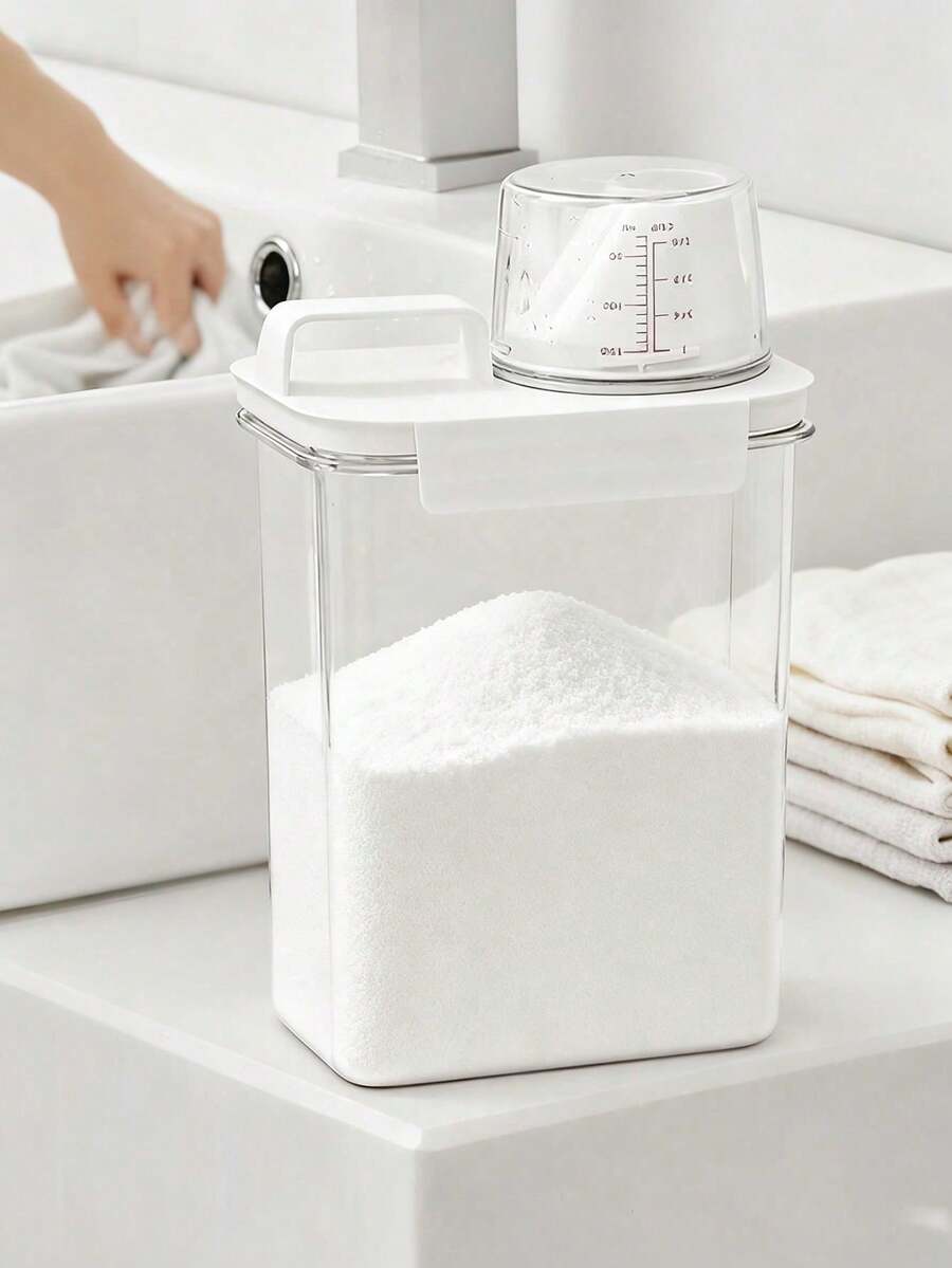 1个/套塑料洗衣液分配器 - 防漏，容量1.1升/1.8升/2.3升，密封储物容器，适用于洗衣粉和洗衣液，适合家庭浴室、洗衣房、酒店及其他场合 - 彩色 - 查看 1