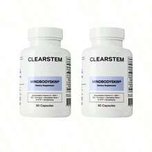 Bestseller!CLEARSTEM - MINDBODYSKIN Hormonal Acne Supplement (5-HTP) - Natural DIM Supplement - Skin Care Vitamins - Hormone Balance, Antioxidants - Gluten Free, Cruelty Free - 30 Servings, 90 Capsules.Supplement Vitamin,Free Shipping. - 2pcs - 查看 12