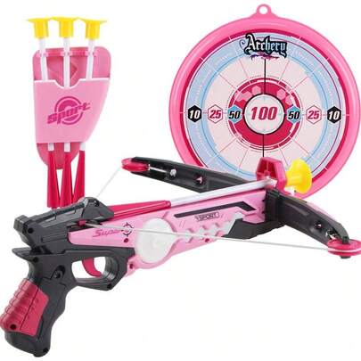 Toy Crossbow Set With Target Suction Cup Arrows And Target Board Indoor And Outdoor Target Games