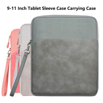 1pc Nylon Material Lightweight Zipper Large Capacity Layered Tablet Storage Bag , For 8-13.3 Inch IPads, Lightweight & Stylish Pink/Gray/Space Grey With Multiple Compartments, Tablet Carrying Case