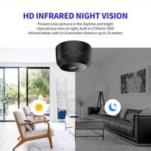 1pc Wireless Home Security Camera - Rechargeable Lithium-Polymer Battery, USB Powered, Wi-Fi Connection, Mobile APP Remote Control, Home Security Monitoring Device, Compact Nanny Cam, Suitable For Car, Portable Camera For Indoor And Outdoor Use, Pet Camera For Dogs, SD Card Not Included - Black - View 3
