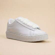 Kit 2 Pares de Tênis Feminino Casual Versátil Confortável e Elegante Para Qualquer Ocasião - Branco + Branco - Visão 3