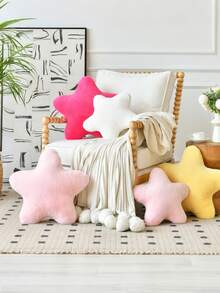 Almofada de Pelúcia Fofa em Formato de Estrela - Almofada de Pelúcia Sintética Macia, Perfeita para Sofá, Quarto e Decoração de Natal da Sala de Estar, Presente Ideal para Entes Queridos, Festa e Decoração de Quarto | Estilo Moderno | Lavável em Máquina - Branco - Visão 5