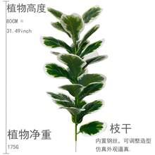 1pc 25in/32in/37in Artificial Ficus Tree (Pot Not Included), Tropical Ficus Rubber Branch Small Violin Leaf Plastic Decor, Home, Garden, Office, Balcony Decoration, Wedding, Party, Holiday Decoration - Multicolor - View 15