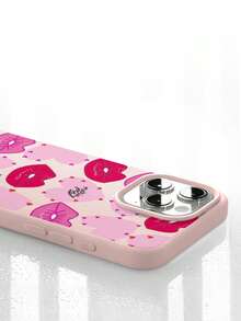 1个液态硅胶手机壳，唇形和爱心图案，防震保护套，适用于苹果iPhone XS/XS Max/XR/11/12/13/14/15/16 Pro/Pro Max/14/15/16 Plus/17，男女通用礼品 - 彩色 - 查看 4