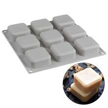 9 Cavities Square Soap Mold DIY Handmade Silicone Mold For Soap Making Candle Cake Baking Lotion Bar Molds - A - View 1