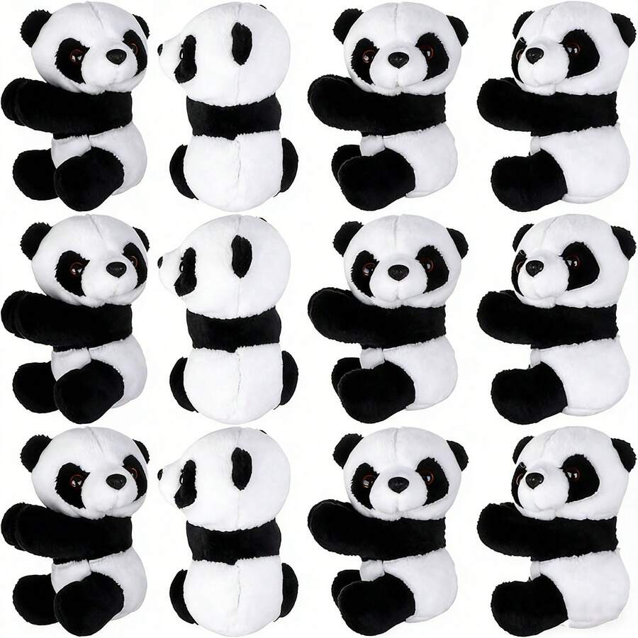 12pcs Panda Shaped Clips, Panda Design Curtain Clips, Memo Clips, Photo Clips; Cute Panda; Home Decor, Potted Plants And DIY Crafts; Chinese Style Souvenir - Multicolor - View 1