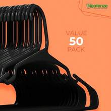 Clothes Hangers Plastic 50 Pack For Adults - Plastic Hangers, The Perfect Coat Hanger And Space Saving Clothes Hangers For Closet, Percheros Ganchos Para Colgar Ropa Hangars - Black Hangers - 黑色 - 查看 8