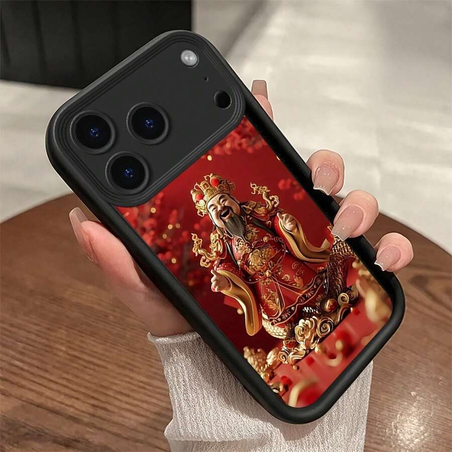 God of Wealth For galaxyA34 32 24 21S 13 12 05 04 03 03S 02 01 F41 23 12 14 05 04 M31 23 12 14 13 04 S25 24 23 22 21 20 Thickened Shockproof, Premium Silicone, Trendy Creative Soft Shell - Dios de la riqueza - OZEREY negro - Ver 1