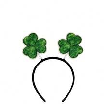 1 pieza Diadema adorable de fiesta con trébol de dibujos animados, retro y linda, de tela no tejida 3D, accesorio verde para el Día de San Patricio - Multicolor - Ver 6