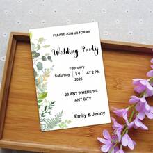 Customized Greeting Cards, Personalized Wedding Cards, Customizable Floral Invitation Cards, Bridal Shower Engagement Invitations, Wedding Party Exclusive, Personalized Wedding Invitations - Customized Greeting Cards - View 5