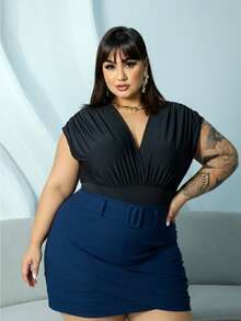 Plus Size Skirts - Azul Marino - Ver 1