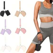 Integrated Portable Card Holder And Small Coin Purse, Multifunctional Zipper Wrist Keychain Organizer, TSA Approved, Casual Style, Polyester Material, No Power Required - 粉色 - 查看 1