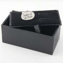 1 paire de boutons de manchette en cuivre à motif géométrique, série mariage printemps/automne, convient pour le marié, le beau-père, la belle-mère, les frères et sœurs, accessoires pour manchettes de chemise française - Argent - Voir 2