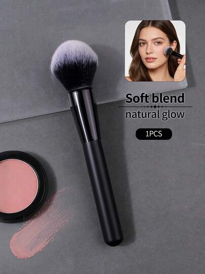 1pc High Quality Soft Bristle Powder Brush, Blush Brush, Contour Brush, Setting Brush, Highlighting Brush, Multi-Purpose Makeup Brush For Beginners, Travel Friendly