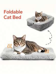Foldable & Collapsible Pet Bed And Mat, Gray, All Season Use, Extra Warm, 2-In-1 Cat Bed & Mat, Dog Bed, Pet Supplies - Multicolor - View 11
