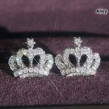 Crown Earrings, Popular Women's Accessories - Bạc - Xem 1