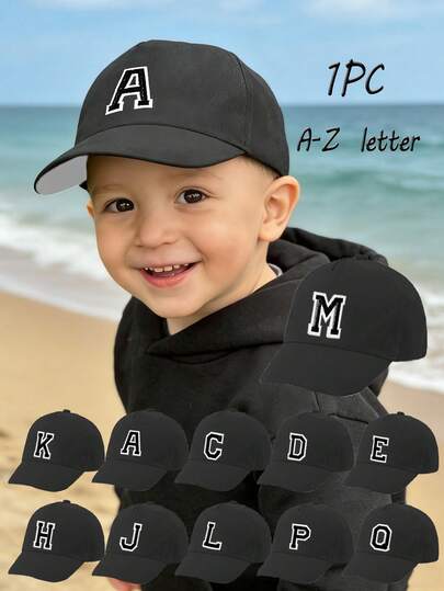 1顶可调节A-Z字母婴儿/幼儿棒球帽，适合男孩/女孩旅行、户外活动和日常佩戴，生日礼物