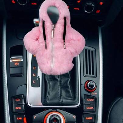 Sudadera con capucha decorativa con diseño de palanca de cambios creativa para automóvil, accesorios interiores de cabina de conducción, funda de palanca de cambios de peluche creativa, protector de palanca de cambios para automóvil