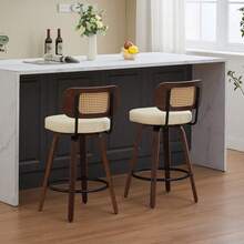 Barstools - Beige + PU Leather + Foam-1 - View 8