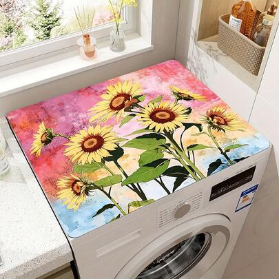 1 Stück Waschmaschinen- und Trockner-Abdeckung für die Oberseite, Schutzauflage für Waschmaschine und Trockner, rutschfeste Waschmaschinen-Abdeckung, verstärkt & staubdicht & schnell trocknende Abdeckung für Wäsche Zuhause Küche