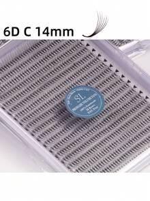 每盒800片，20排，超大容量托盘，蓬松3D/4D/5D/6D/8D/10D/2D俄式浓密预制睫毛簇，超快速嫁接，纤细纤长根部，进口韩国PBT纤维，超黑超柔软，C/D卷度，8-15mm预制睫毛簇，专业级 - C - 查看 34