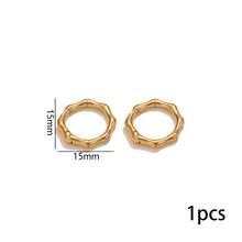 1个18K镀金304不锈钢弹簧扣环，心形/竹节形/圆形O型环连接器，适用于DIY项链手链首饰制作 - 卡扣 - 查看 18