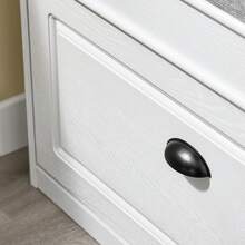 SoBuy 帶座墊的換鞋凳，儲物空間，帶蓋鞋櫃，鞋架，狹窄，節省空間的長凳，帶儲物空間，適用於走廊、客廳，白色復古木紋效果 75x51x24cm FSR82-L-WG - 75x51x24 cm 白色 - 查看 11