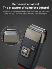 1个男士往复式电动剃须刀，不锈钢材质，LED数字显示屏，USB充电，电池续航时间长，适用于面部和鬓角修剪 - 彩色 - 查看 8