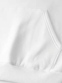 Men's Cool Graphic Print Loose Fit Fleece Lined Hoodie Sweatshirt, Street Fashion - White - View 6