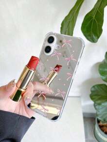 Bowknot Hear Cute Pattern Mirror Anti-Fall Sleeve Phone Compatible For IPhone 17/17 Pro/17 Pro Max, 16/16 Plus/16 Pro/16 Pro Max, 15/15 Plus/15 Pro/15 Pro Max, 14/14 Plus/14 Pro/14 Pro Max, 13/13 Pro/13 Pro Max, 12/12 Pro/12 Pro Max, 11/11 Pro/11 Pro Max, Easter Gift Idea Protective Phone Cover Full Body Drop Protection, Waterproof Shockproof Scratch ResistantFOR-YOUR-BELOVED-PHONE Shockproof, Non-Slip & Grip Phone - 1pc - 查看 5