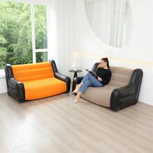 折叠懒人沙发，加厚折叠充气躺椅，紧凑型游戏躺椅，休闲床/睡眠气垫长凳 - 彩色 - 查看 7