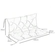 3-Seater Bench Cushion 100 X 98 X 8 Cm, Bench Cushion With Ties, Seat Cushion, Outdoor/Indoor Chair Cushion, Seat Pad, Bench Cushion For Garden Furniture, Garden Bench, Swing, Black - 黑色 - 查看 3