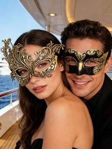 High-End Gold Costume Set For Masquerade Ball, Venetian Party, Christmas, Halloween, Couples Party, Carnival, Cosplay - Gold - View 10