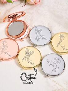 1个可定制花卉图案的便携式折叠化妆镜，适合作为礼物送给孩子、女儿、姐妹、闺蜜、伴娘等。既可用作化妆镜，也可作为教师节、结婚纪念日、情人节等场合的礼物。 - 軍綠色 - 查看 3