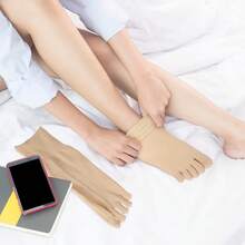 Bencailor 8 Pair Women Toe Sock Thin Breathable Five Toe Finger Separator Sock Crew Ankle For Athletic Summer Run Spring - Black - 查看 3