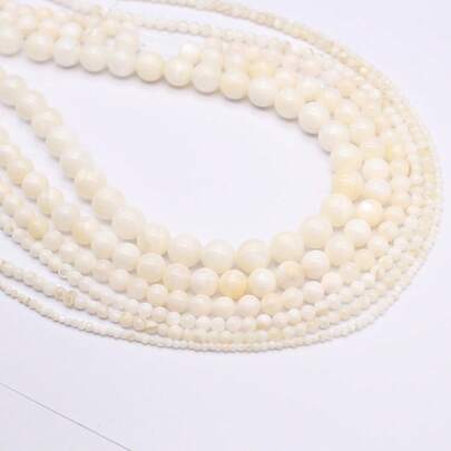 1 Strand 2/3/4/6/8/10mm Natural Freshwater Shell Round Beads For Jewelry Making DIY Women Men Necklace Bracelets Handicrafts Accessories