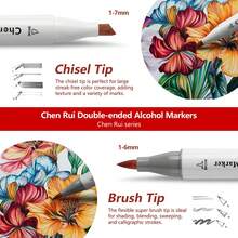 Chen Rui 168/120/100/80/60 Colores Rotuladores de Arte de Doble Punta, Adecuados para Pinceles y Rotuladores de Punta Biselada, para Pintura, Colorear, Bocetos, Diarios, Toma de Notas, Planificadores, Suministros de Arte, Rotulador Blanco, Regalo para Estudiantes Vuelta al Cole, Rotuladores de Arte Fluorescentes - E-blanco - Ver 3