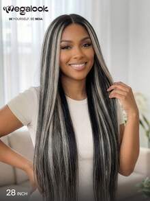 MEGALOOK Fashion Ombre Long Curly Lace Front Wig - S1/613 - View 2