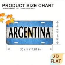 2D Flat - 1 Piece Retro Argentina Logo Metal Sign - 6x 12inch Aluminum Wall Decoration Sign, Retro Style, UV Printing, Suitable For Home, Bar, Garage, Lawn - Unique Gift Idea, Metal Wall Art Decoration - Multicolor - View 3