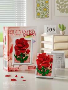 100-300-elementowe klocki do budowania ramek na zdjęcia w kształcie kwiatów (fioletowa bańka, tulipan, storczyk, słonecznik, róża, piwonia...), prezent urodzinowy DIY, klocki, puzzle i akcesoria do kolaży, żywe kolory, wykwintny design, warstwowe, żywe kolory, realistyczne kształty, odpowiednie do wystroju wnętrz/artykułów biurowych/wymiany prezentów (Boże Narodzenie, Dzień Matki, Walentynki), ekspozycji sklepowej/kolekcji dzieł sztuki - Wielokolorowe - Zobacz 15