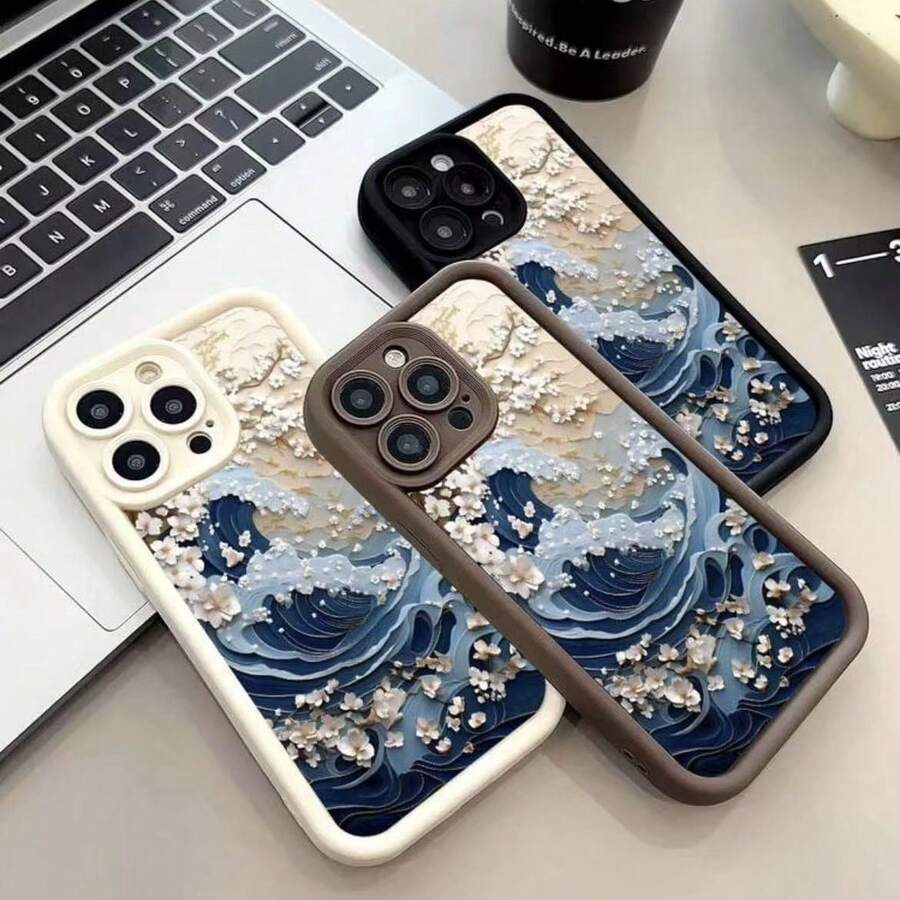 Wave Sand Compatible With 17 Pro Case Shockproof Couple New Model (UK Local Shipping) - Burgundy - View 1