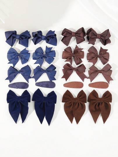 Set de 10 piezas de accesorios para el cabello con lazos suaves, estilos surtidos de moda