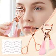 12 Stücke professioneller Wimpernzange-Set - beinhaltet 1 tragbare Wimpernzange, 1 partielle Wimpernzange mit 10 Silikonepolstern, Edelstahl-Wimpernzange, einfaches Kräuseln und Anheben der Wimpern, nicht schädigend, für Wimpernverlängerung und -kräuselung, unisex - Verschiedenfarbig - Übersicht 2