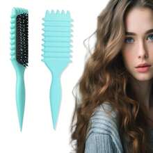 Curly Hair Brush For Defining & Separating Curls - Gentle Detangling Styling Brush To Reduce Pulling & Enhance Curl Shape - 粉色 - 查看 5
